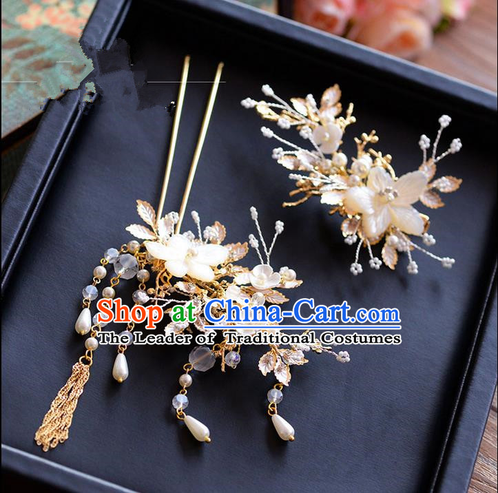Chinese Ancient Style Hair Jewelry Accessories, Hairpins, Princess Hanfu Xiuhe Suit Wedding Bride Hair Accessories Set for Women