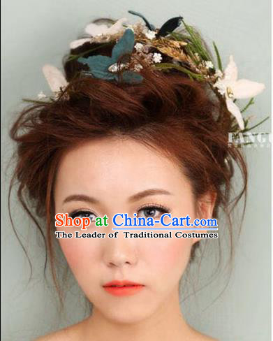 Traditional Jewelry Accessories, Princess Wedding Hair Accessories, Bride Wedding Hair Accessories, Baroco Style Butterfly Flowers Headwear for Women