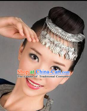 Chinese Traditional Miao Minority Hmong Folk Ethnic Hair Comb, Silver Headwear, Miao Jewelry Accessories Hairpin for Women