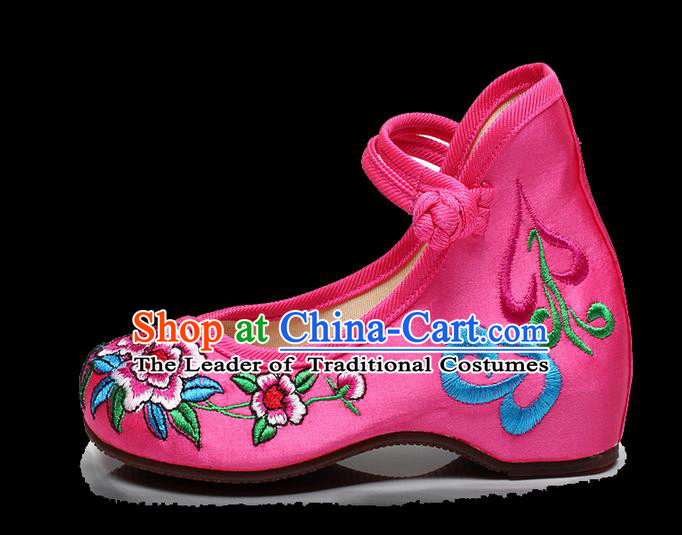 Traditional Chinese Folk Dance Shoes, Children Embroidered Shoes, Chinese Embroidery Fabric Shoes for Kids