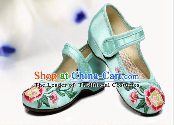 Traditional Chinese Folk Dance Shoes, Children Embroidered Shoes, Chinese Embroidery Fabric Shoes for Kids