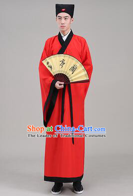 Tang Suit Chinese Traditional Costume Han Fu Garments straight-front Myeonbok Stage Show Dress Red