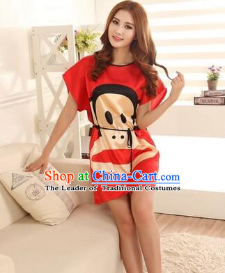 Night Gown Women Sexy Skirt Night Suit Nighty Bedgown Red