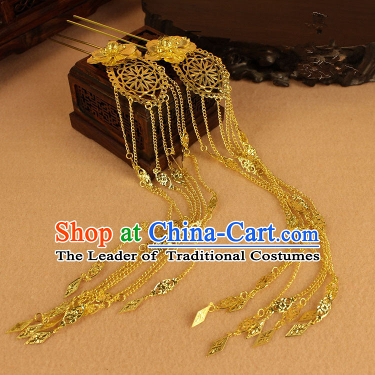 Chinese Ancient Style Hair Jewelry Accessories, Hairpins, Hanfu Xiuhe Suits Wedding Bride Headwear, Hair Fascinators for Women