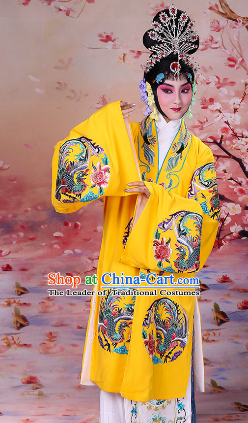 Chinese Classical Opera Hua Dan Queen Empress Princess Embroidered Phoenix Costumes