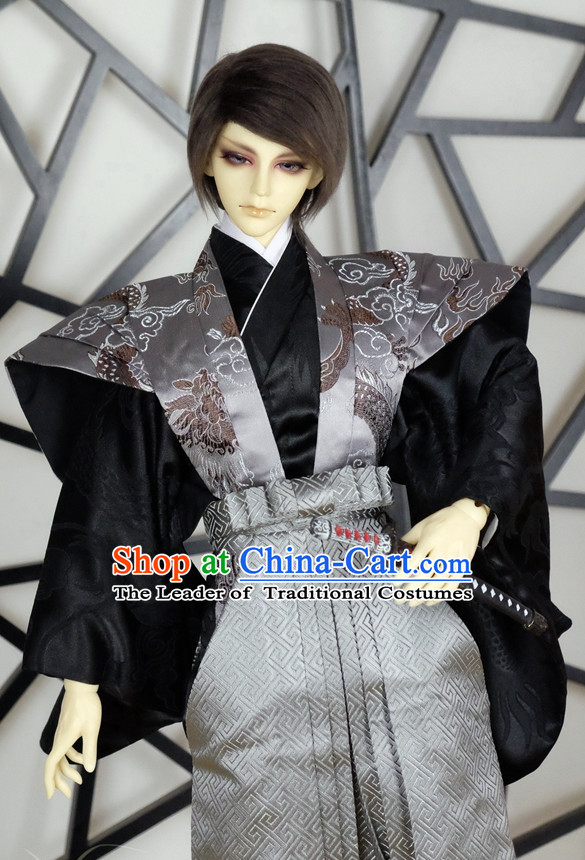 Japanese Traditional Prince Emperor Kimono Clothes Complete Set for Men Boys Adults