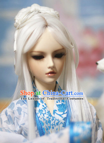 Ancient Chinese White Long Hair Wigs for Women