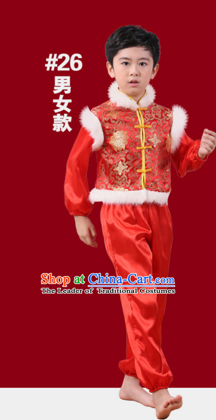 Chinese Traditional New Year Dance Suits for Boys Kids Children