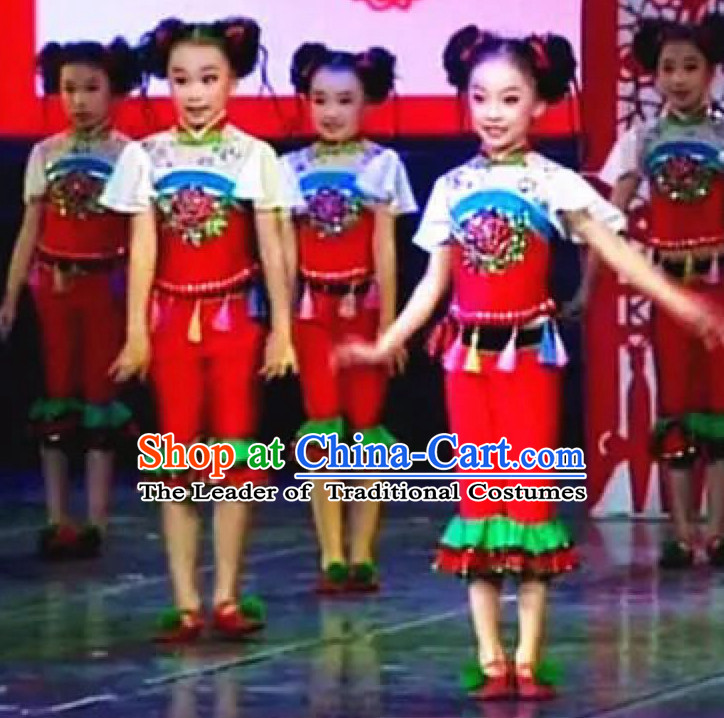 Chinese Folk Festival Dance Costumes for Kids