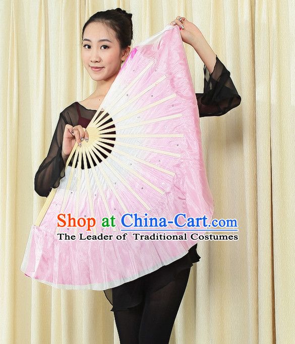 Professional Traditional Color Transition Two Sides Two Colors Pure Silk Dance Fan
