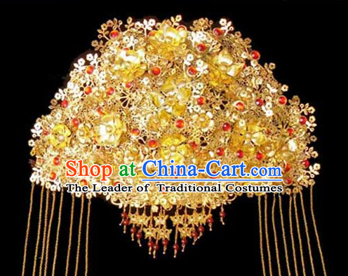 Traditional Chinese Bridal Hat Headdress for Women