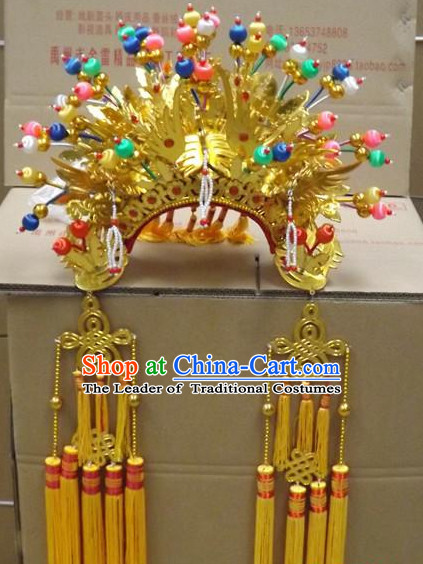 Chinese Headdress Opera Stage Performance Phoenix Crown Hat for Adults Kids Children Women Girls