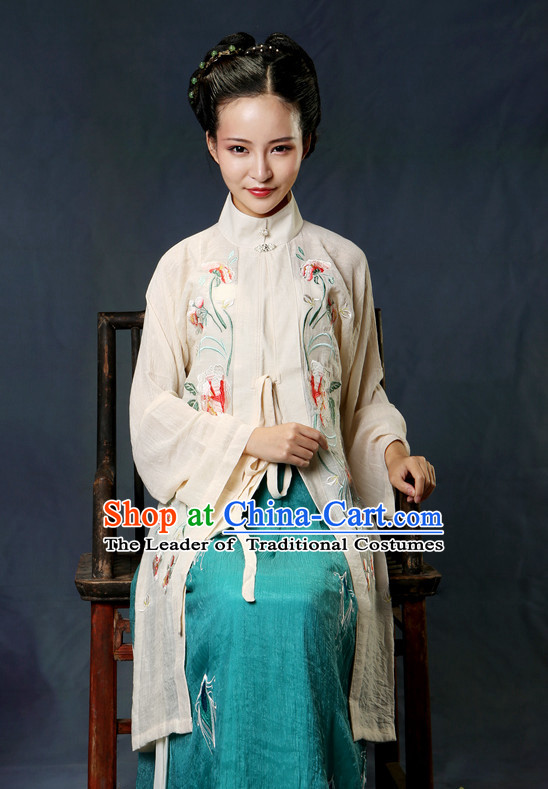 Asian Chinese Tang Dynasty Hanfu Dress Costume Clothing Oriental Dress Chinese Robes Kimono for Women Gilrls Adults Children