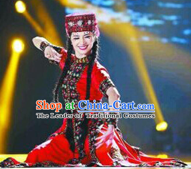 Chinese Traditional Xinjiang Dance Costume Complete Set for Women or Gilrs