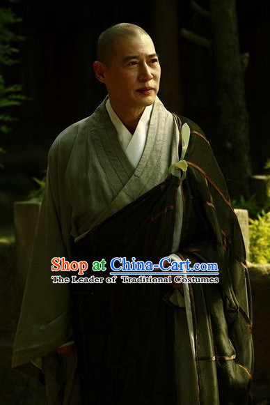 Traditional Chinese Ancient Monk Male Suits Complete Set
