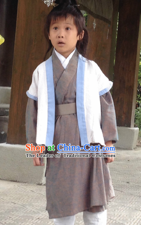 Chinese Kids Peasant Costume Hanfu Dress Clothing National Dress Ancient China Clothing Traditional Chinese Outfit Chinese Costumes and Headwear Complete Set for Brides
