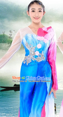 Chinese Traditional Stage Dancewear Costumes Dancer Costumes Dance Costumes Clothes and Headdress Complete Set for Women Children