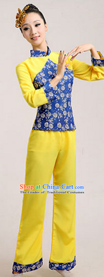 Chinese Traditional Stage Farmer Dance Dancewear Costumes Dancer Costumes Dance Costumes Clothes and Headdress Complete Set for Children