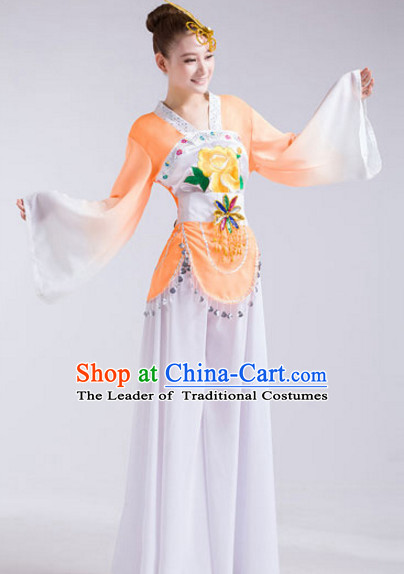 Chinese Folk Festival Celebration Fan Dance Costumes and Headdress Complete Set for Women
