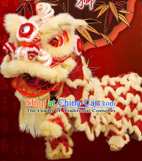 Big Business Opening Ceremony 100_ Natural Long Wool Lion Dancing Equipment Complete Set