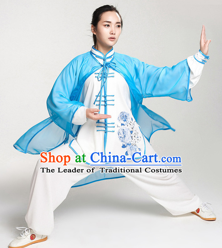 Top Chinese Traditional Taiji Tai Chi Clothes Uniform Complete Set for Women or Girls