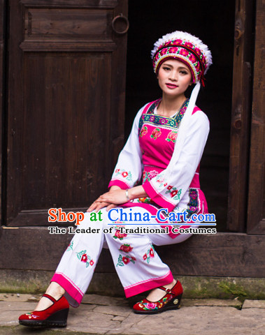 Chinese Hmong Folk Dance Ethnic Wear China Clothing Costume Ethnic Dresses Cultural Dances Costumes Complete Set