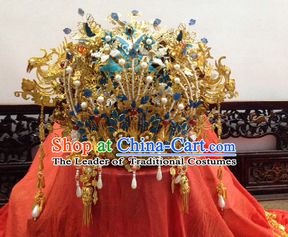 China Ancient Dynasty Imperial Royal Quene Crown Empress Hairpins Hair Accessories Hairstyle Wigs Chinese Oriental Hairstyles Headpieces Hat