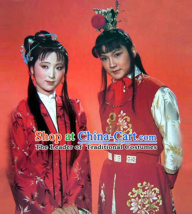 Top Chinese Lin Daiyu Jia Baoyu Clothing Theater and Reenactment Costumes Red Chamber Chinese Clothes Complete Set for Men and Women