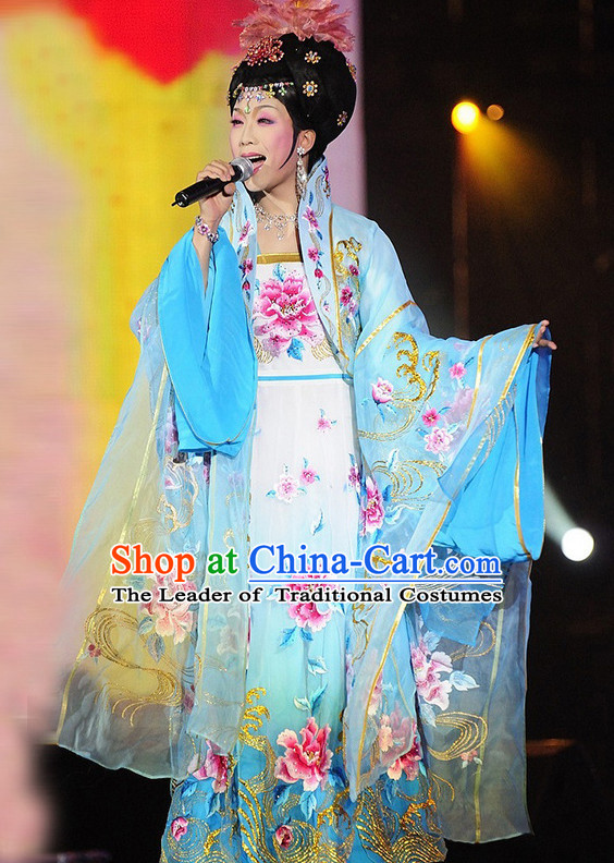 Chinese Ancient Women's Clothing _ Apparel Chinese Traditional Dress Theater and Reenactment Costumes and Hat Complete Set