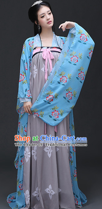 Chinese Tang Dynasty Women Clothing and Hair Ornaments Complete Set