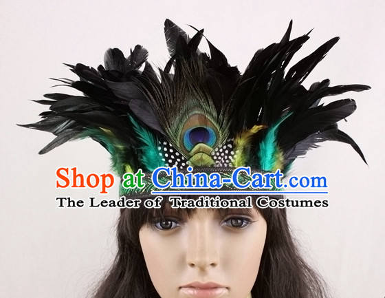 Handmade Peacock Feather Hair Pin Hair Accessory Headwear Hair Accessorie Head Dress Head Piece Jewel Hat Set