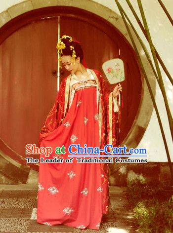 Chinese Tang Dynasty Wedding Clothes Classical Dance Drama Performance Hanfu Chinese Hakama Traditional Bridal Dress Quju Supreme Ancient Chinese Costume Complete Set
