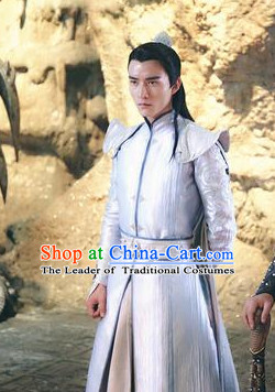 Ancient Chinese Aristocrat Clothing and Coronet Headwear Complete Set for Men