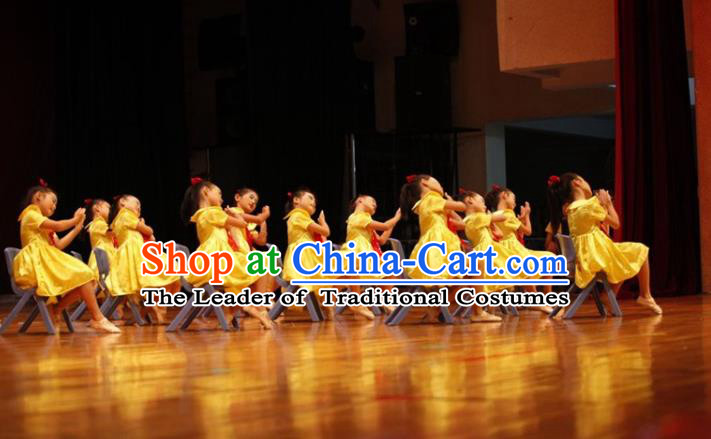 Traditional Chinese Yangge Children Fan Dancing Costume Folk Dance Yangko Costume for Women