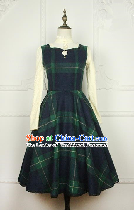 Traditional Classic Women Clothing, Traditional Classic Woolen One-piece Dress, British Restoring Ancient Vest Wool Long Skirt for Women