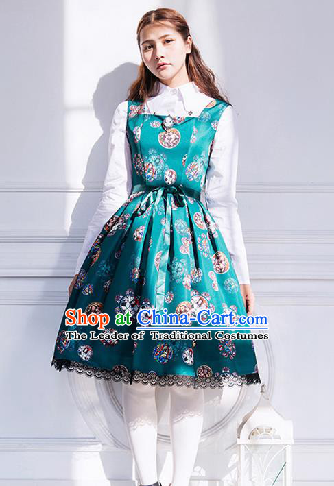 Traditional Classic Elegant Women Costume One-Piece Dress, Restoring Ancient Princess Gothic Giant Swing Pleated Dress for Women
