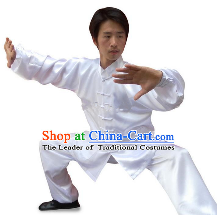 Traditional Chinese Wudang Uniform Taoist Uniform Changeable Silk Priest Frock Kungfu Kung Fu Clothing Clothes Pants Slant Opening Shirt Supplies Wu Gong Outfits, Chinese Tang Suit Wushu Clothing Tai Chi Suits Uniforms for Men