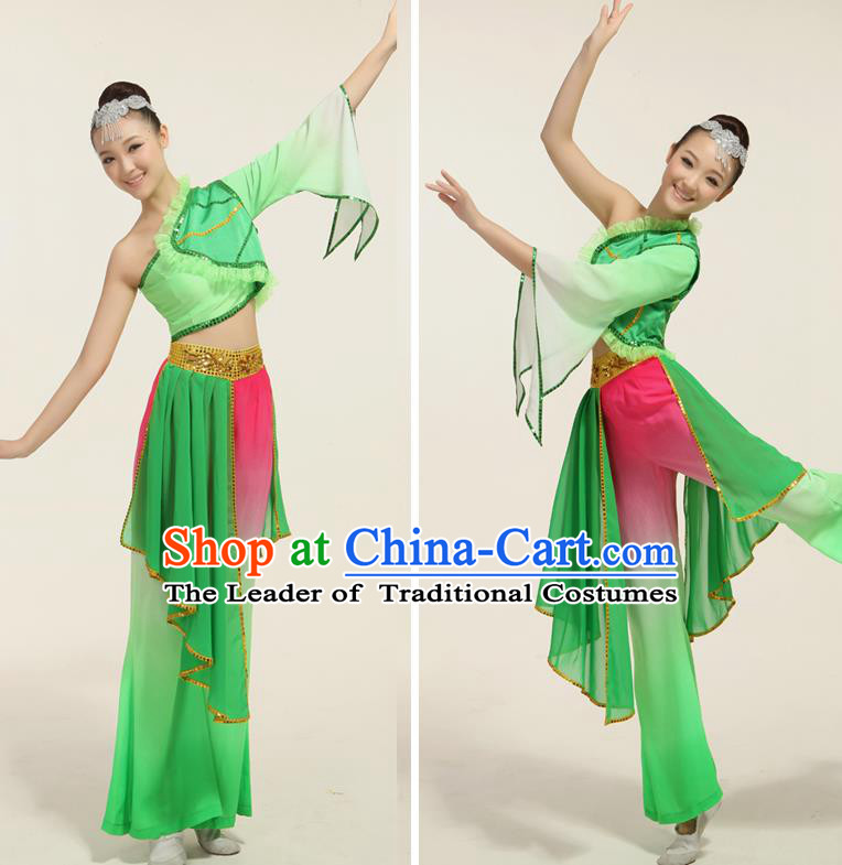 Traditional Chinese Yangge Fan Dancing Costume