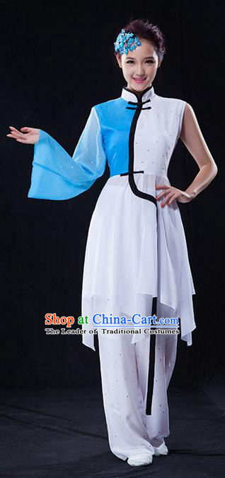 Traditional Chinese Classical Yangko Dance Dress, Yangge Fan Dancing Costume Umbrella Dance Suits, Folk Dance Yangko Costume for Women