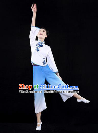 Traditional Chinese Yangge Fan Dancing Costume