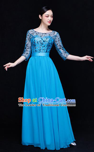 Traditional Chinese Classic Stage Performance Chorus Singing Group Dance Costumes, Chorus Competition Costume, Compere Costumes for Women