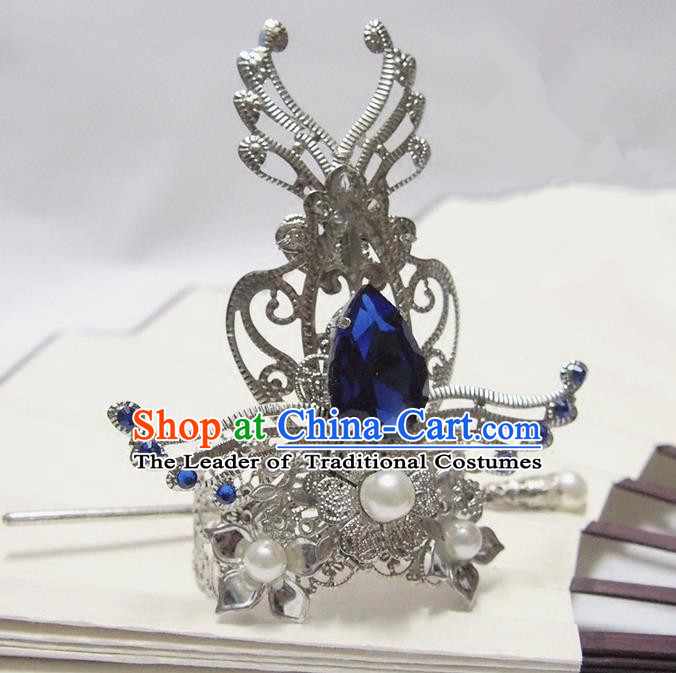 Traditional Chinese Ancient Jewelry Accessories, Ancient Chinese Han Dynasty Imperial Princess Hairpin, Prince Beam Hair Crown Hair Tuinga for Women for Men