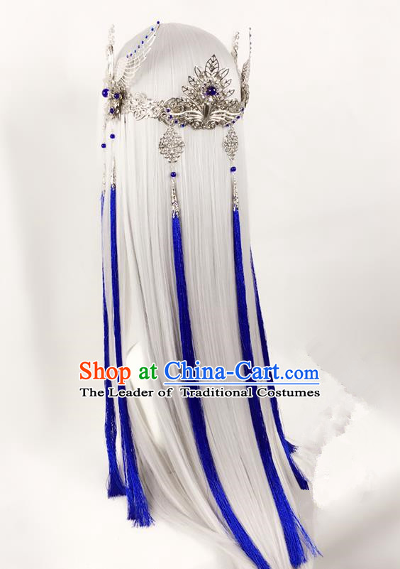 Traditional Chinese Ancient Jewelry Accessories, Ancient Chinese Imperial Princess Headwear Wedding Long Tassels Hair Step Shake, China Wedding Bride Hairpin for Women