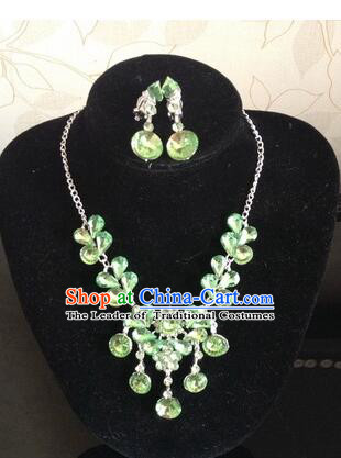 Ancient Style Accessories Necklace Chain Ear Wearing Set Wedding Decorating Jing Hong WU Empresses in the Palace Green