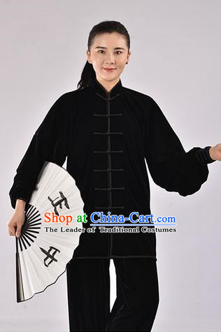 Top Thicken Pleuche Kung Fu Costume Martial Arts Kung Fu Training Uniform Gongfu Shaolin Wushu Clothing Tai Chi Taiji Teacher Suits Uniforms for Women