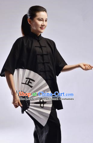 Top Linen Kung Fu Costume Martial Arts Kung Fu Training Uniform Gongfu Shaolin Wushu Clothing Tai Chi Taiji Teacher Suits Uniforms for Women