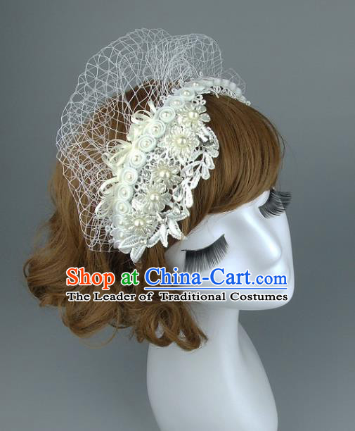 Top Grade Handmade Classical Hair Accessories Princess Headwear, Baroque Style Wedding Hair Jewellery Bride Veil Hair Clasp for Women