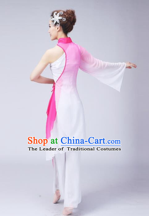 Traditional Chinese Yangge Fan Dancing Costume Modern Dance Dress Clothing and Headwear