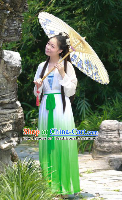 Traditional Ancient Chinese Imperial Princess Costume, Asian China Tang Dynasty Imperial Empress Green Dress Clothing for Women