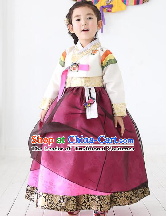 Korean Traditional Costumes, Korean Clothes Wedding Full Dress Formal Attire Ceremonial Clothes, Korea Court Stage Dance Clothing for Kids